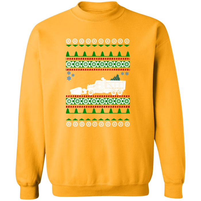 Snow Plow Truck Semi Ugly Christmas Sweater Jumper