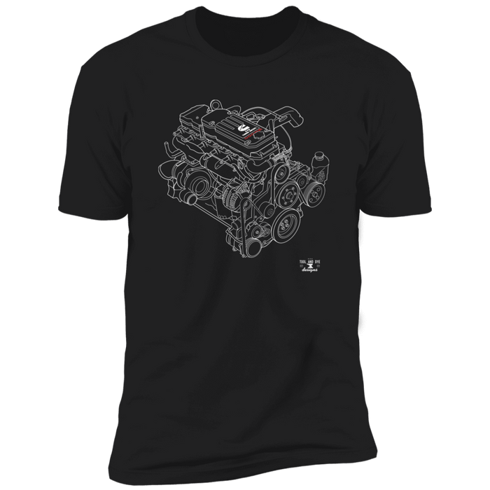 Engine Blueprint Series like a Cummins Turbo Diesel 24V T-shirt