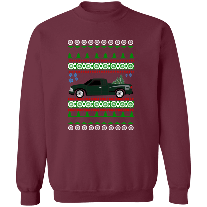 Chevy S10 SQ8 Green Ugly Christmas Sweater Sweatshirt