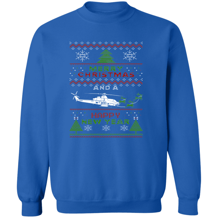 Bell AH-1Z Viper Helicopter MIlitary Ugly Christmas Sweater Sweatshirt