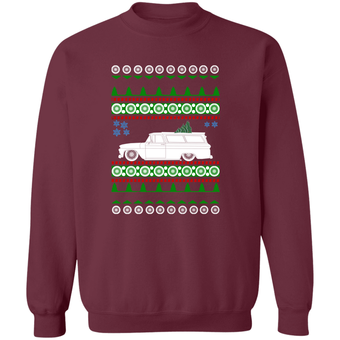 1963 Slammed Chevy Suburban Ugly Christmas Sweater Sweatshirt