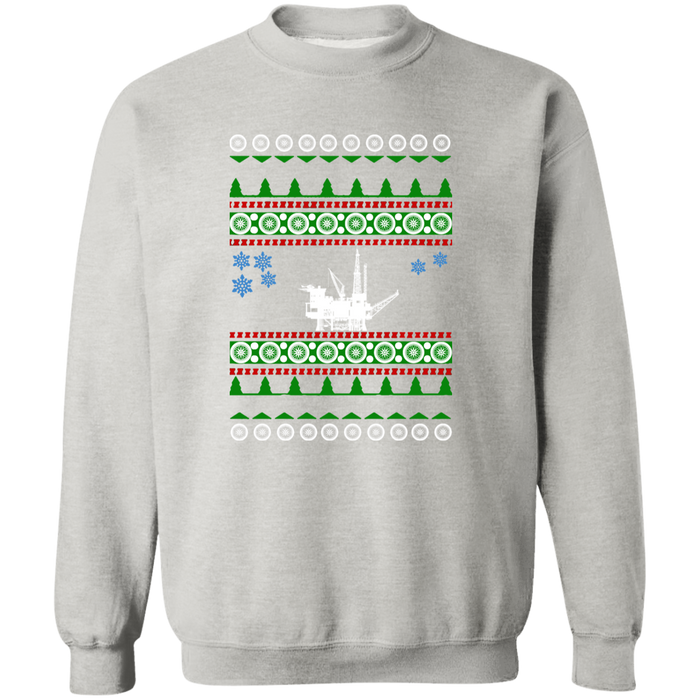 Offshore Ocean Oil Rig Derrick Ugly Christmas Sweater Sweatshirt