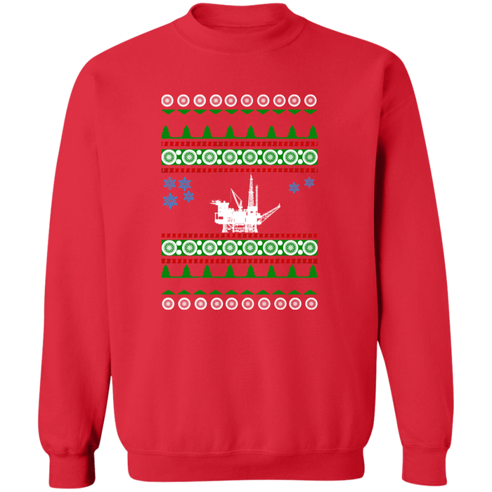 Offshore Ocean Oil Rig Derrick Ugly Christmas Sweater Sweatshirt