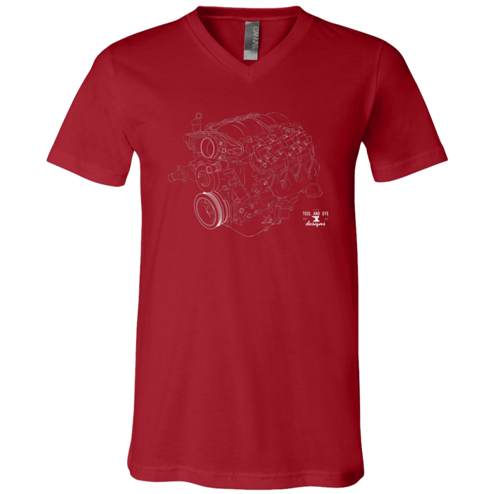 Engine Blueprint Series LS3 V8 V-neck T-shirt