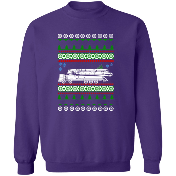 Concrete Pump Truck Ugly Christmas Sweater Sweatshirt