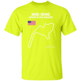 Mid-Ohio Sports Car Course Track Outline Series 5.3 oz T-shirt