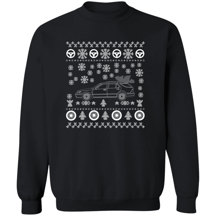 Saab 9-5 Wagon Ugly Christmas Sweater Sweatshirt V2