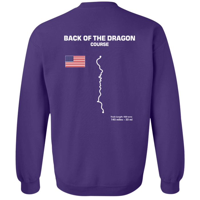 Tail of the Dragon and Back of the Dragon Outline Sweatshirt front and rear print