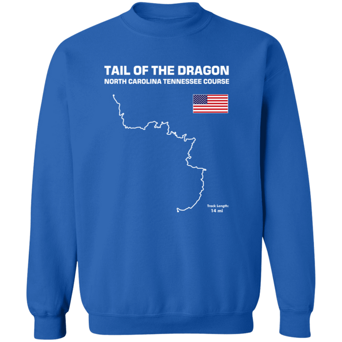 Tail of the Dragon and Back of the Dragon Outline Sweatshirt front and rear print