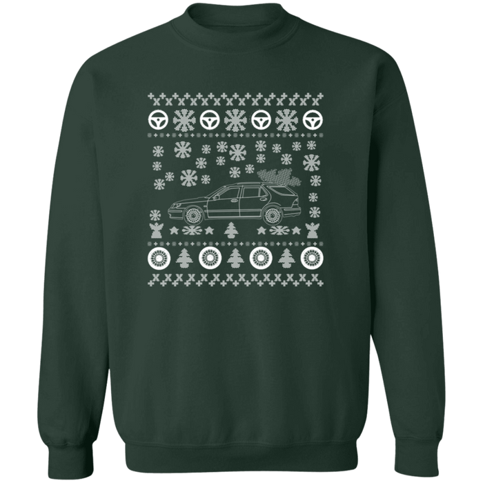 Saab 9-5 Wagon Ugly Christmas Sweater Sweatshirt V2