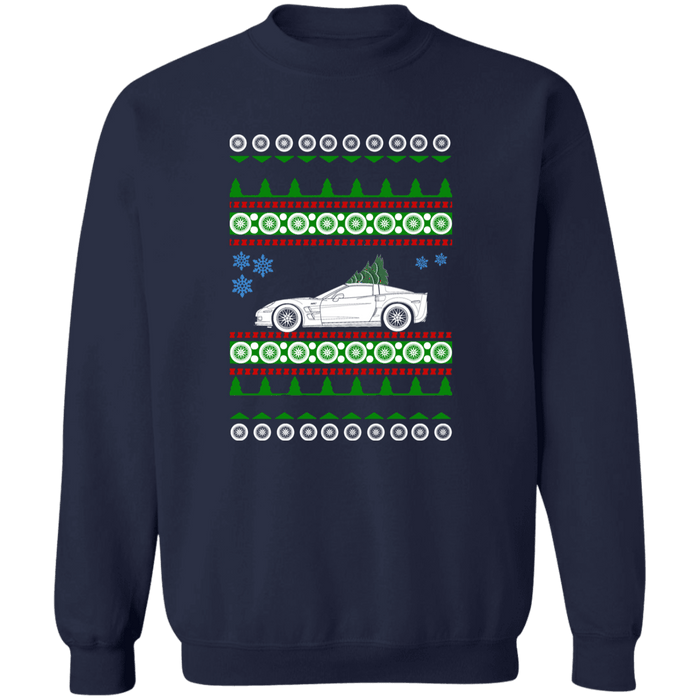 Corvette C6 Green Tree Ugly Christmas Sweater Sweatshirt