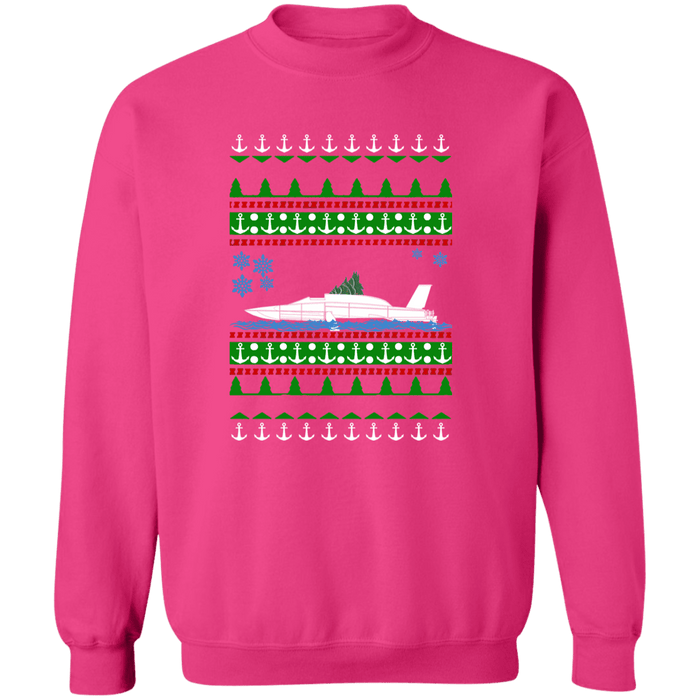 Hydroplane Race Boat Ugly Christmas Sweater Sweatshirt