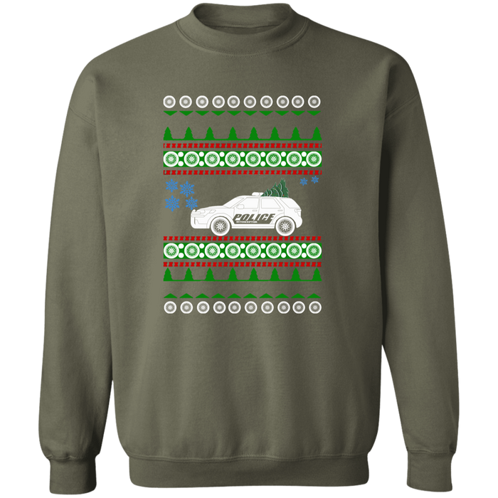 Police SUV Car Ugly Christmas Sweater Sweatshirt