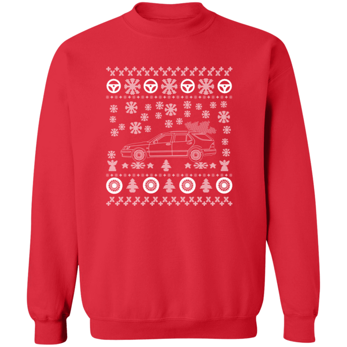 Saab 9-5 Wagon Ugly Christmas Sweater Sweatshirt V2