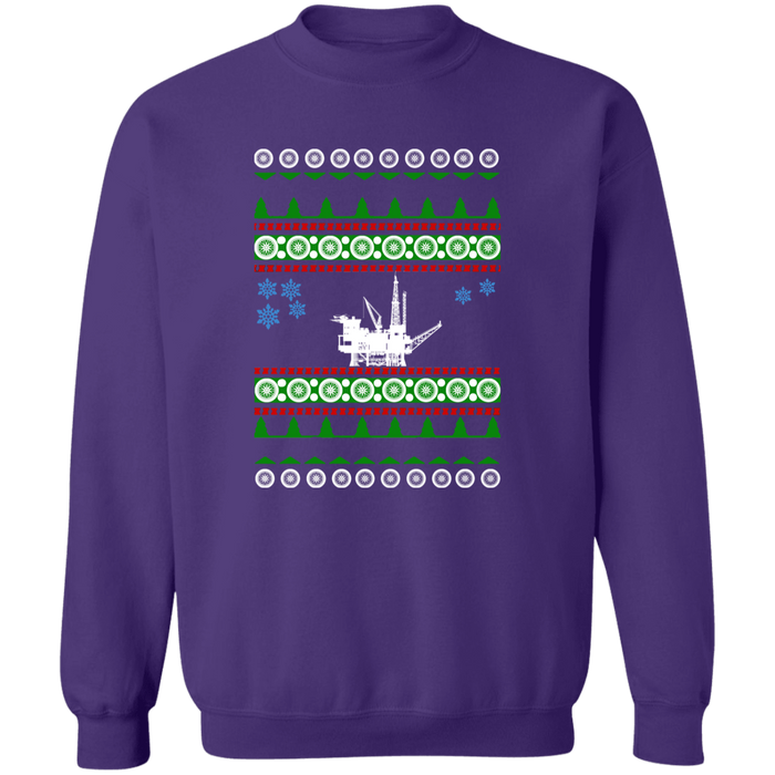 Offshore Ocean Oil Rig Derrick Ugly Christmas Sweater Sweatshirt