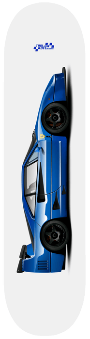 Car Art Blue Chrome F40 Skateboard Deck 7-ply Canadian Hard Rock Maple version 2