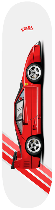 F40 Red Skateboard Deck 7-ply Canadian Hard Rock Maple