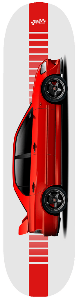 Car Art Mitsubishi Lancer Evolution Skateboard Deck Rally Red "Migs" V1