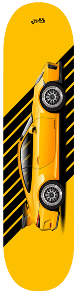 Car Art Signal Yellow 991 GT3 MR Skateboard Deck 7-ply Hardrock Canadian Maple V4