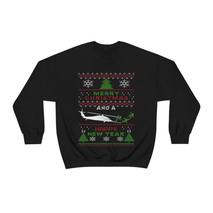 Military Helicopter Blackhawk Ugly Christmas Sweater Sweatshirt