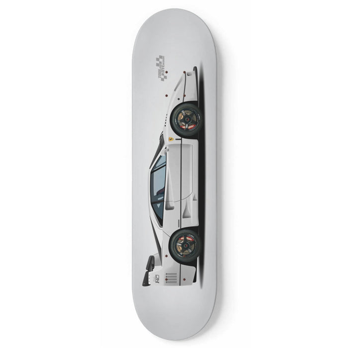 Car Art White Hot F40 Skate Board Deck