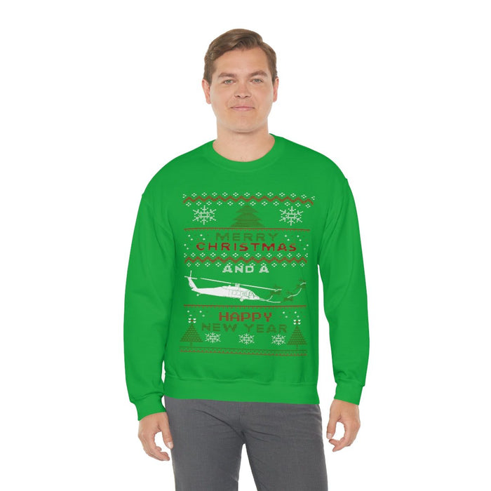 Military Helicopter Blackhawk Ugly Christmas Sweater Sweatshirt