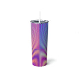 Abstract Design Stainless Steel Tumbler with Straw, 20oz