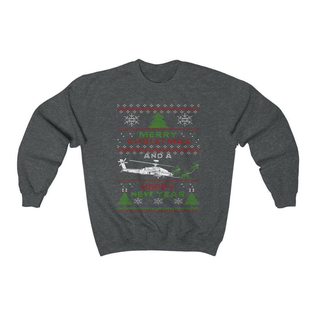 Apache Helicopter Ugly Christmas Sweater Sweatshirt