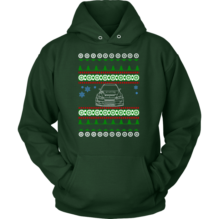 Lancer Evo Voltex front Ugly Christmas Sweater, hoodie and long sleeve t-shirt sweatshirt