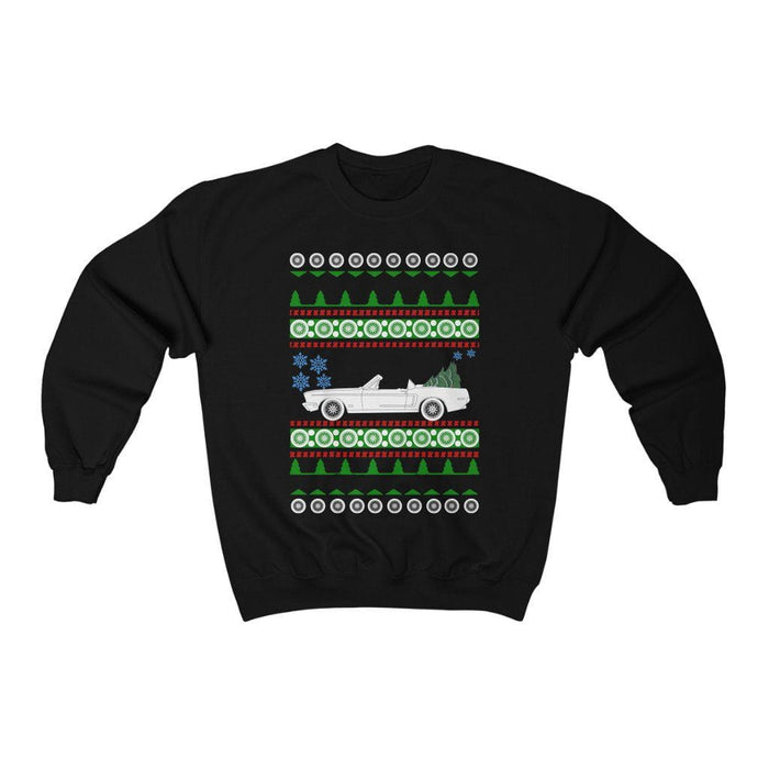 car like a 1968 Mustang convertible ugly christmas sweater