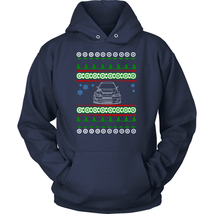 Lancer Evo Voltex front Ugly Christmas Sweater, hoodie and long sleeve t-shirt sweatshirt