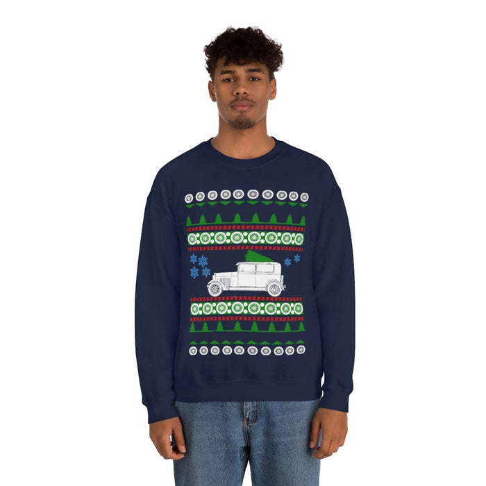 Old car like a Model A ugly Christmas Sweater Sweatshirt