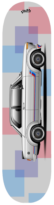 Car Art BMW 2002ti Skateboard Deck turbo 2002 ti grey wheels version 1