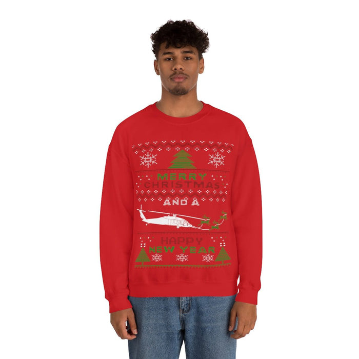 Copy of Military Helicopter Blackhawk Ugly Christmas Sweater Sweatshirt monster digital