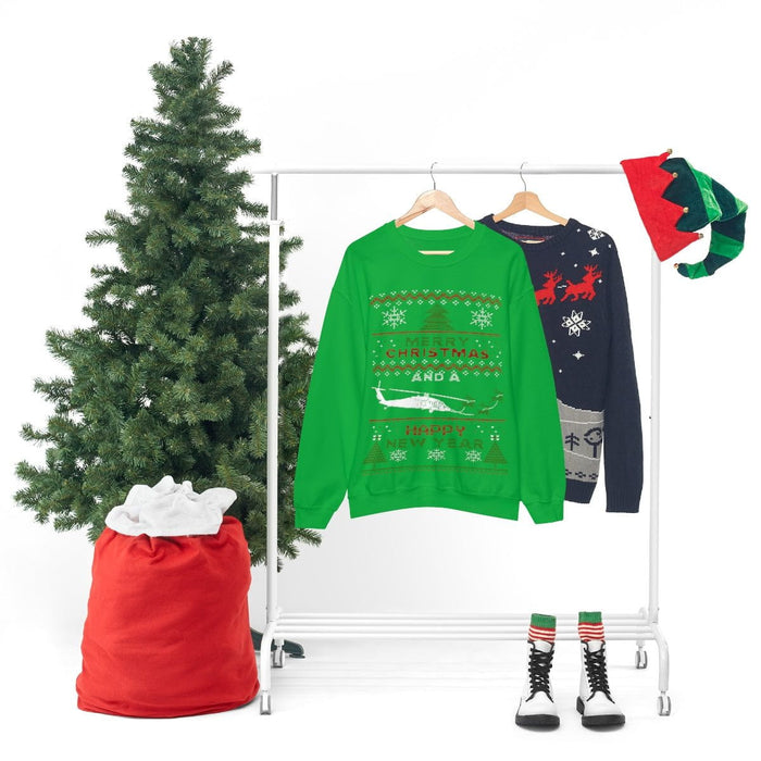 Copy of Military Helicopter Blackhawk Ugly Christmas Sweater Sweatshirt monster digital