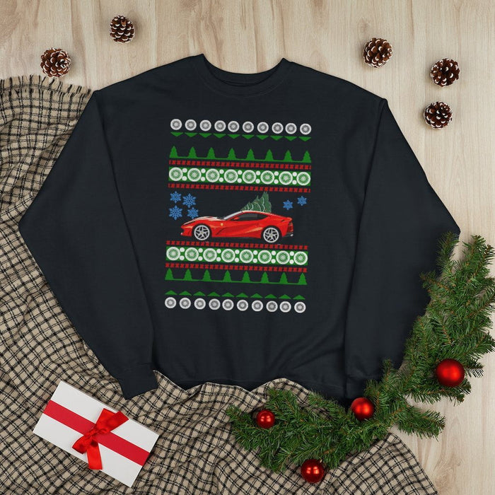 Exotic car 812 Superfast Ferrari Ugly Christmas sweater v2