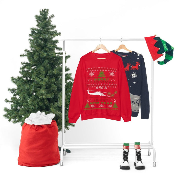 Copy of Military Helicopter Blackhawk Ugly Christmas Sweater Sweatshirt monster digital