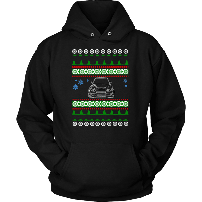 Lancer Evo Voltex front Ugly Christmas Sweater, hoodie and long sleeve t-shirt sweatshirt