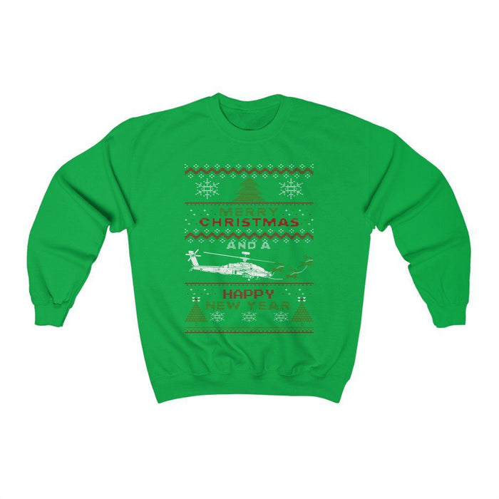 Apache Helicopter Ugly Christmas Sweater Sweatshirt