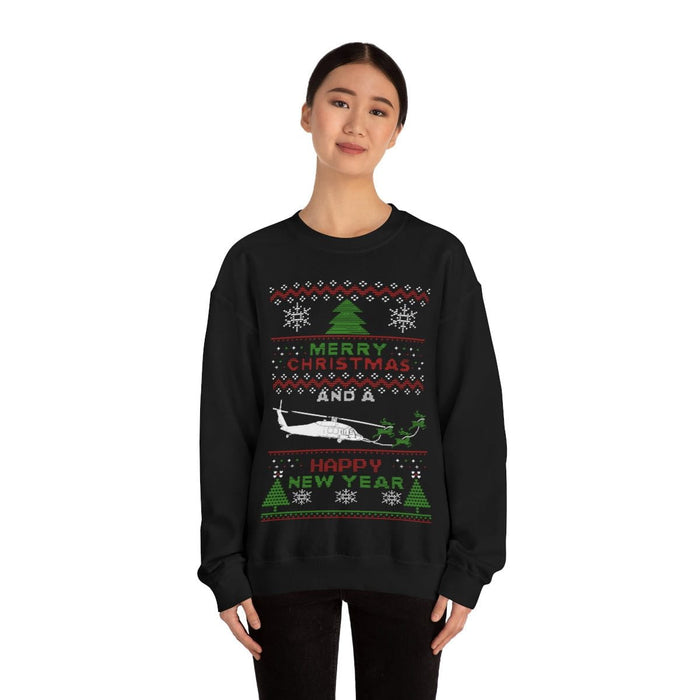 Military Helicopter Blackhawk Ugly Christmas Sweater Sweatshirt