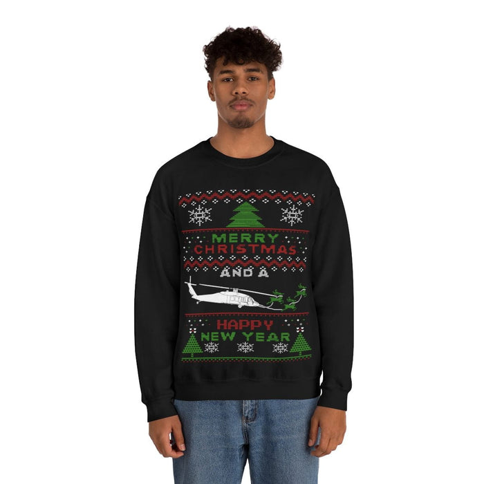 Copy of Military Helicopter Blackhawk Ugly Christmas Sweater Sweatshirt monster digital