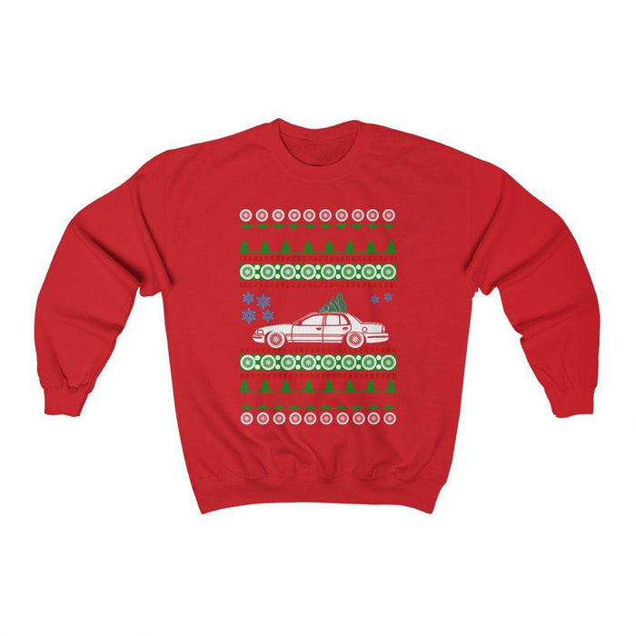 car like 2nd gen Crown Victoria Ugly Christmas Sweater Sweatshirt