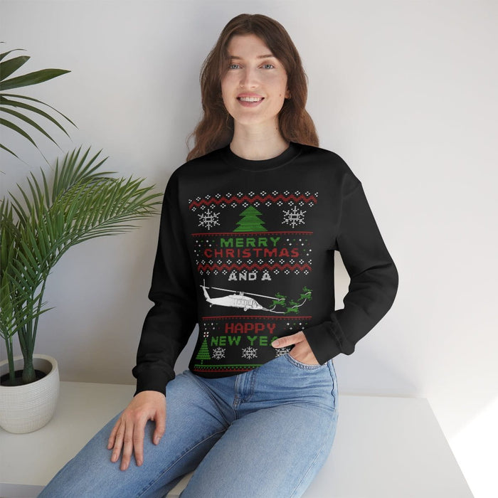 Military Helicopter Blackhawk Ugly Christmas Sweater Sweatshirt