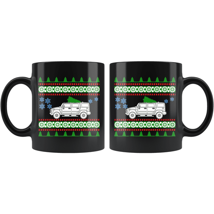 Hummer H2 Ugly Christmas Sweater Mug