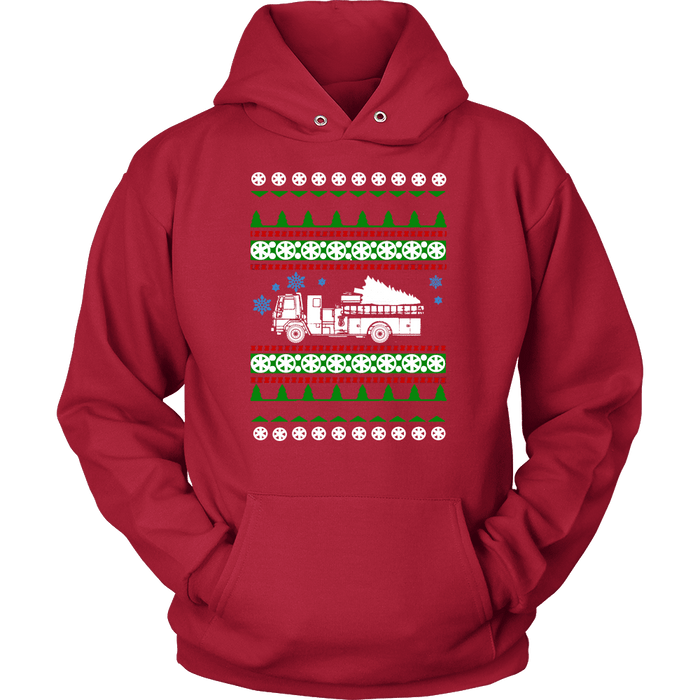 Fire Truck Ugly Christmas Sweater, hoodie and long sleeve t-shirt emt paramedic sweatshirt