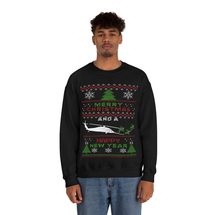 Military Helicopter Blackhawk Ugly Christmas Sweater Sweatshirt