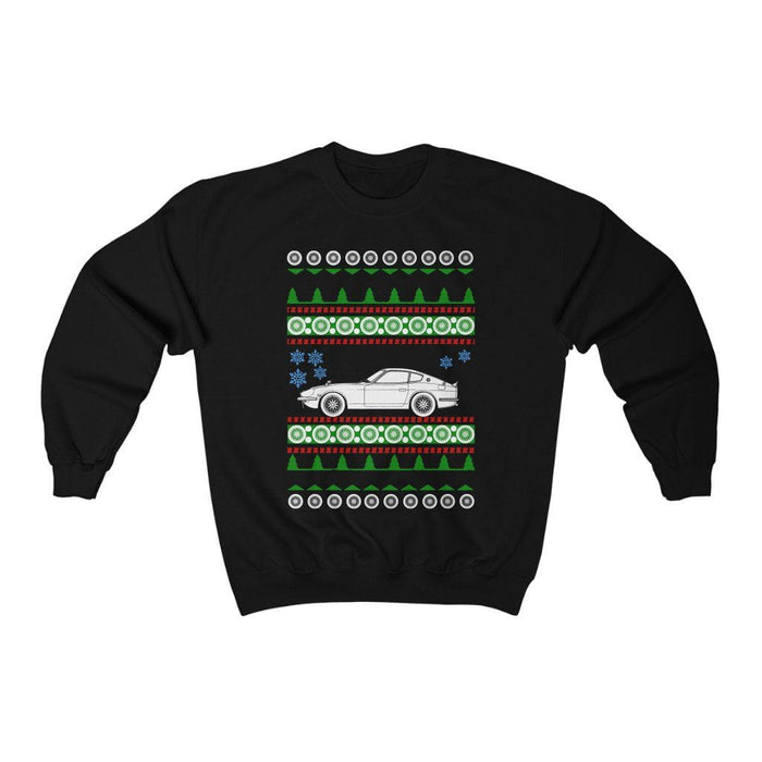 car like Datsun 240Z Ugly Christmas Sweater Sweatshirt (many colors) no tree