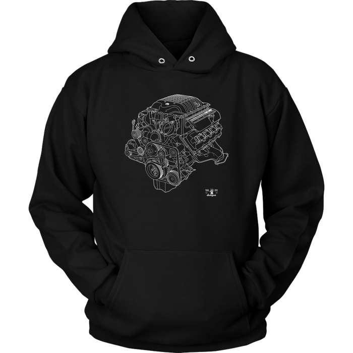 Engine Blueprint Series like a 1000hp Hellephant  t-shirt or hoodie