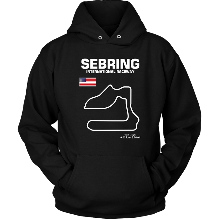 Sebring International Circuit Track Outline Series Version 2 T-shirt and Hoodie