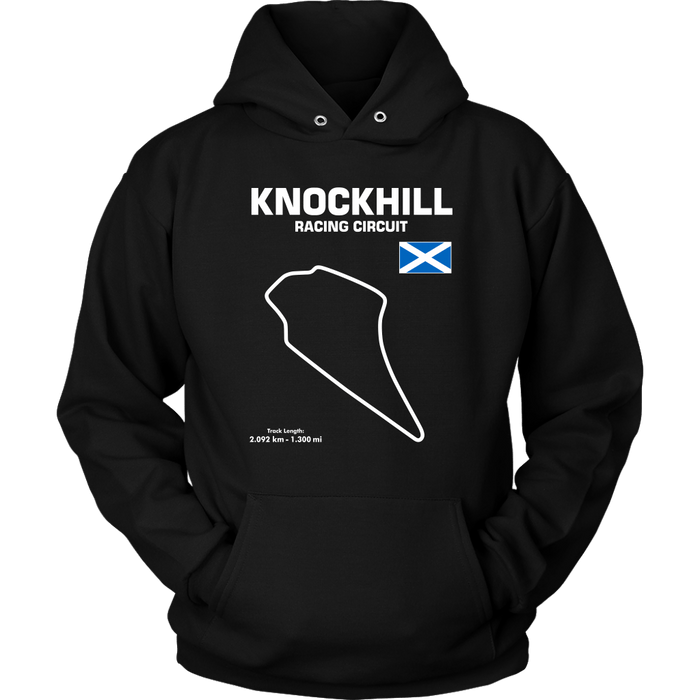 Knockhill Racing Circuit Scotland Racetrack Outline Series T-shirt and Hoodie